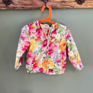 Baby Gap Floral Print Lightweight Hooded Jacket‎ Windbreaker Kids Size 4 Years